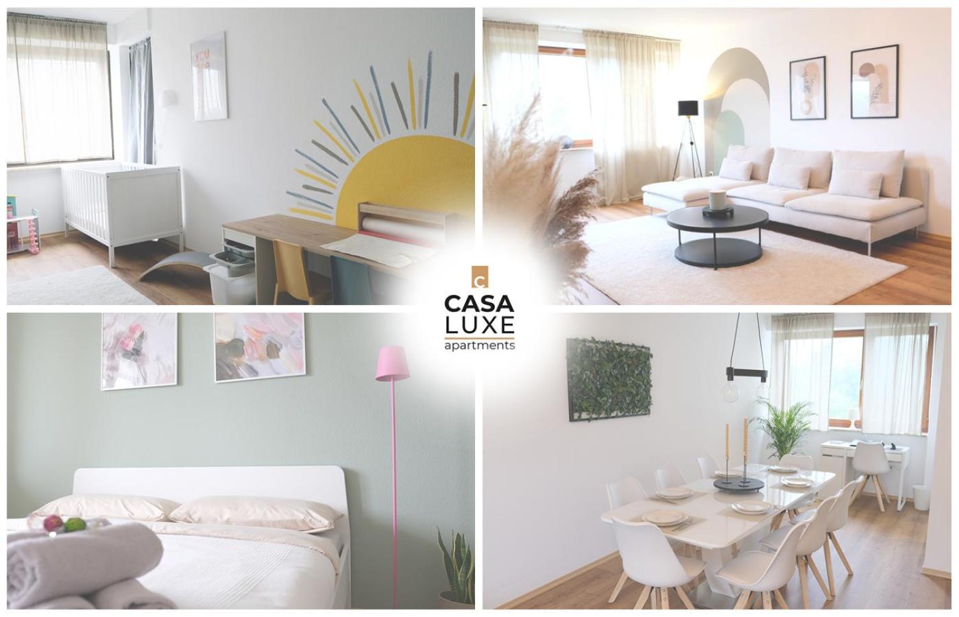Ferienwohnung Casa Luxe - 120Qm - Zentral - Familienfreundlich - Parkplatz - 5Km Zum Legoland Günzburg Exterior foto